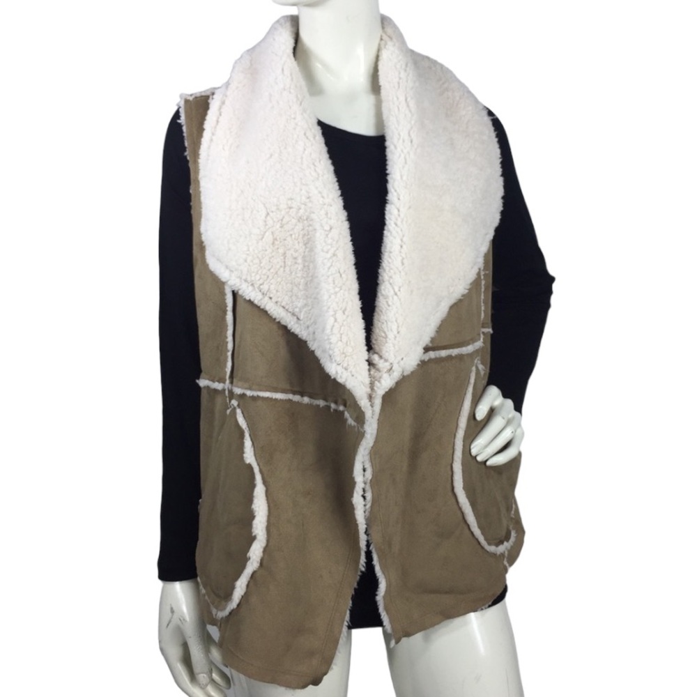 Caslon Reversible Faux Shearling Vest XS